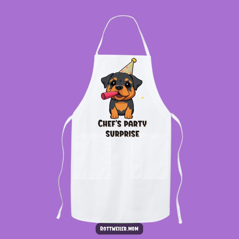 Funny Party Rottweiler Apron - Festive Humorous Kitchen Gift