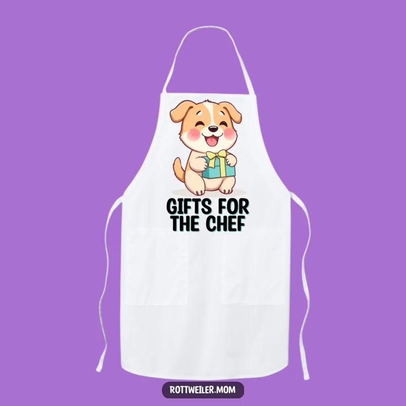 Funny Cheerful Dog Gift Box Apron, Cook with Delight and Humor