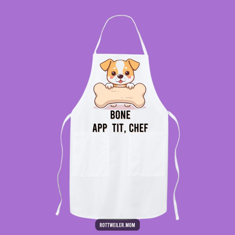 Funny Dog Bone Peek Apron: Chef's Playful Companion, Practical Funny Gift for Cooks!