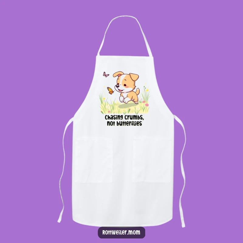 Funny Dog Meadow Apron: Playful Pup Chef's Wear for Kitchen Fun Gift