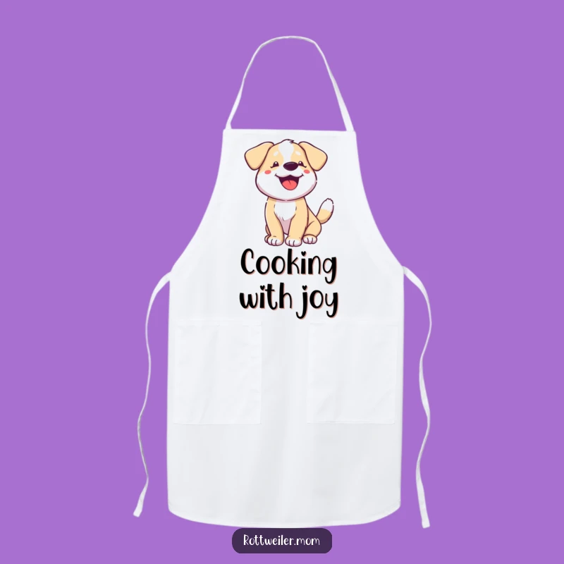 Funny Happy Dog Tail Wagging Apron: Cook with Canine Cheer
