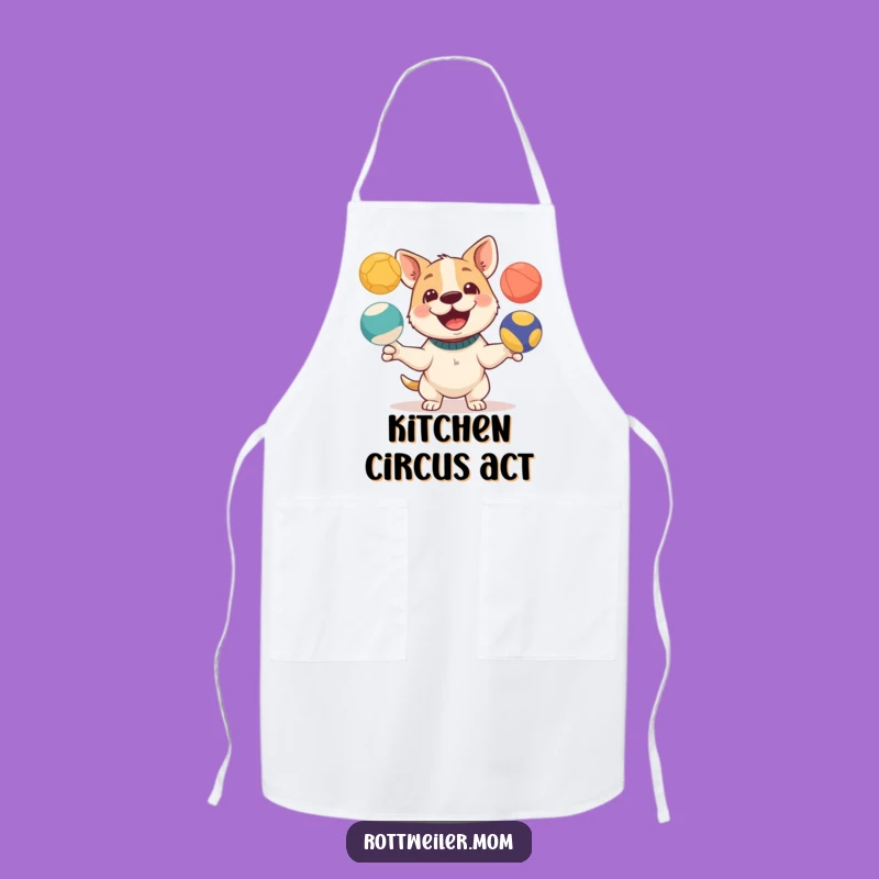 Funny Juggling Dog Apron - Kitchen Fun for the Playful Cook