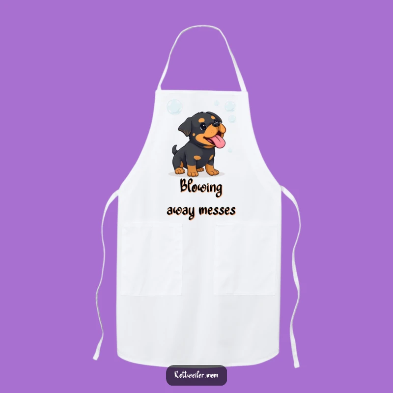 Funny Kawaii Rottweiler Bubble Apron - Humorous Chef's Dog Gift