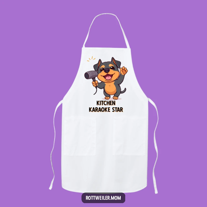 Funny Rottweiler Chef Apron - Rockstar Pup Kitchen Performance Wear
