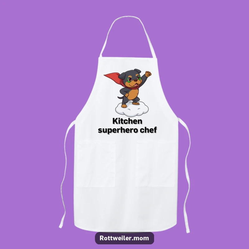 Funny Superhero Rottweiler Apron: Mighty Kitchen Protector Gift
