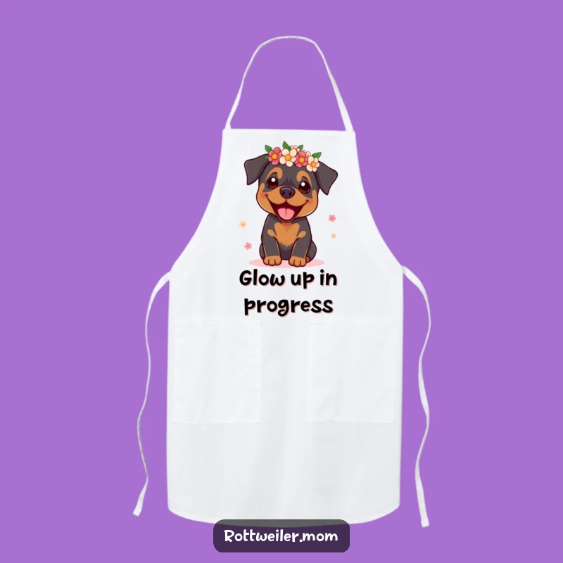 Funny Rottweiler Supermodel Apron: Chic Dog Apron for Fashionable Cooks