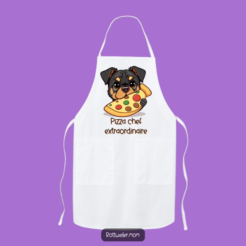 Funny Pizza Rottweiler Apron: Kitchen Snack Protector Gift
