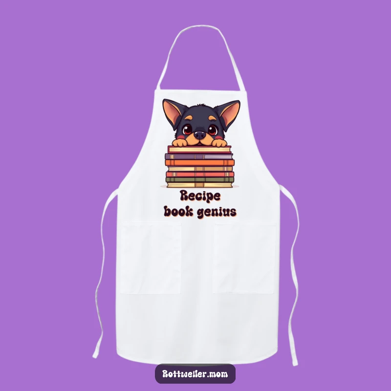 Funny Kawaii Rottweiler Book Apron - Hilarious Reader Gift for Kitchen