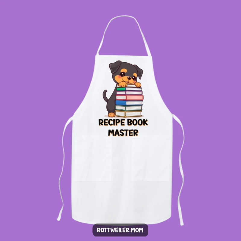 Funny Rottweiler Chef Apron - Book Smart Kitchen Humor