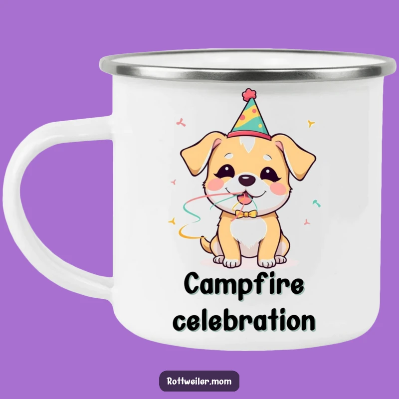 Funny Dog Party Camping Mug: Durable Pup Celebration Cup for Outdoors