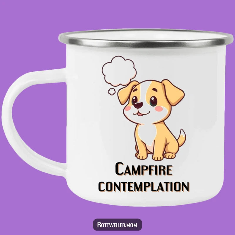 Funny Dog Thought Bubble Camping Mug: Sip and Ponder Your Adventure