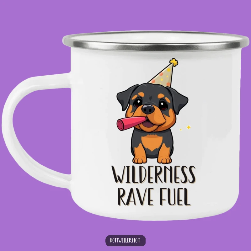 Durable Funny Party Rottweiler Camping Mug - Outdoor Celebration Gift