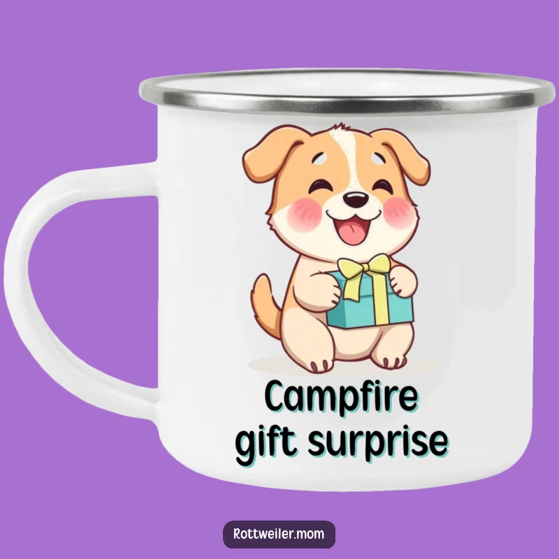 Funny Cheerful Dog Gift Box Camping Mug, Adventure Fuel with Joy