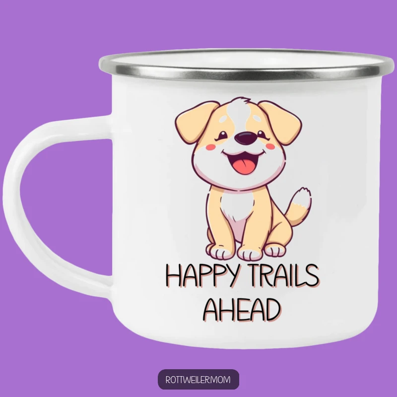 Funny Happy Dog Tail Wagging Camping Mug: Sip Your Adventure with Joy