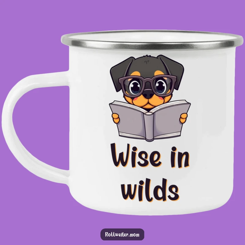 Funny Kawaii Rottweiler Camping Mug - Durable Outdoor Reading Cup, Gift Idea