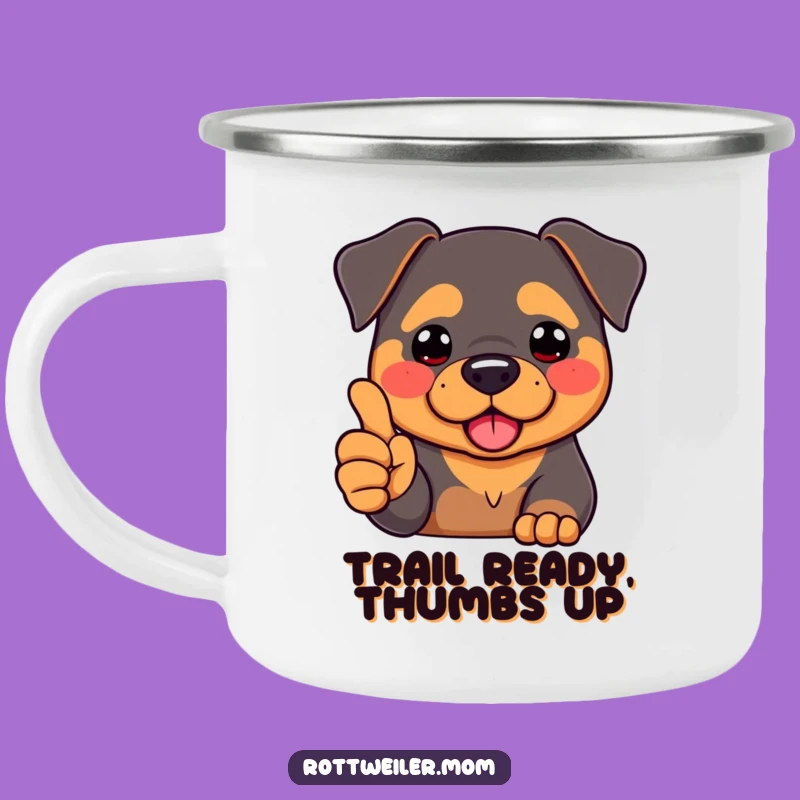 Funny Kawaii Rottweiler Thumbs Up Camping Mug - Durable Humorous Dog Gift