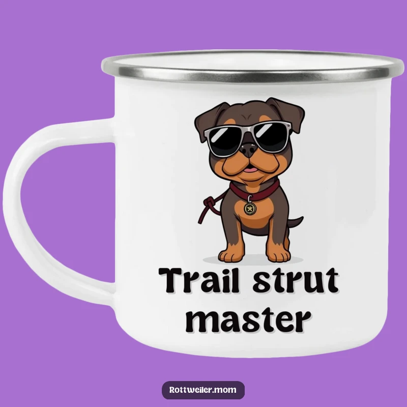 Durable Funny Rottweiler Sunglasses Camping Mug - Cool Adventure Gift