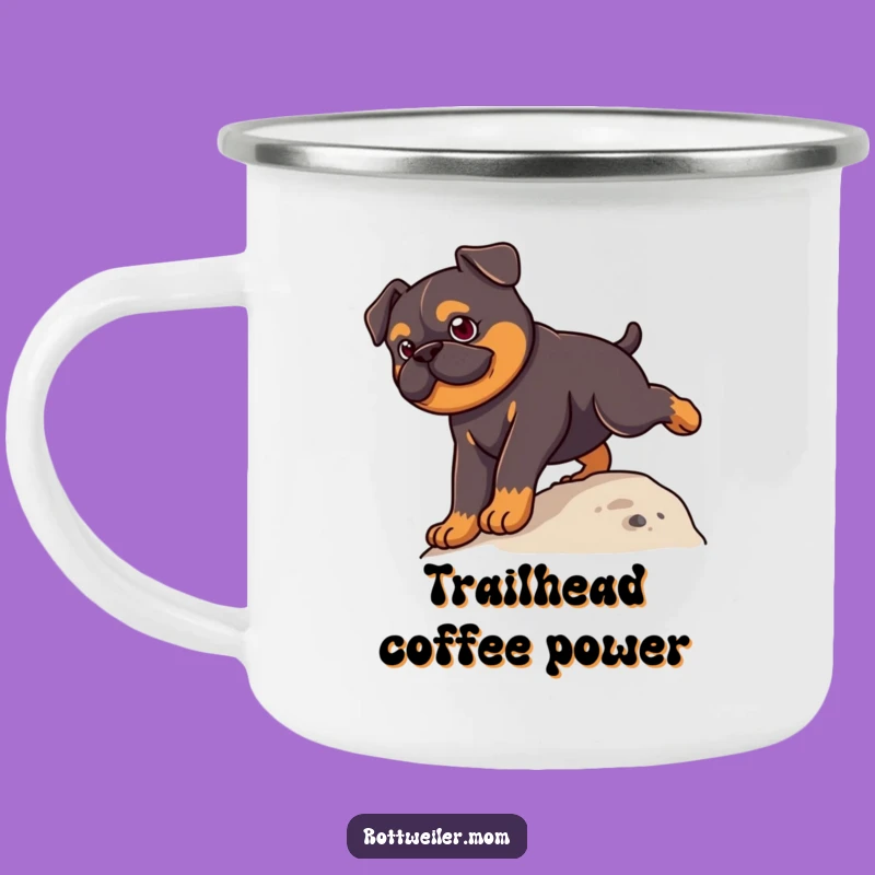 Funny Kawaii Rottweiler Climbing Camping Mug - Durable & Inspiring Outdoor Sip
