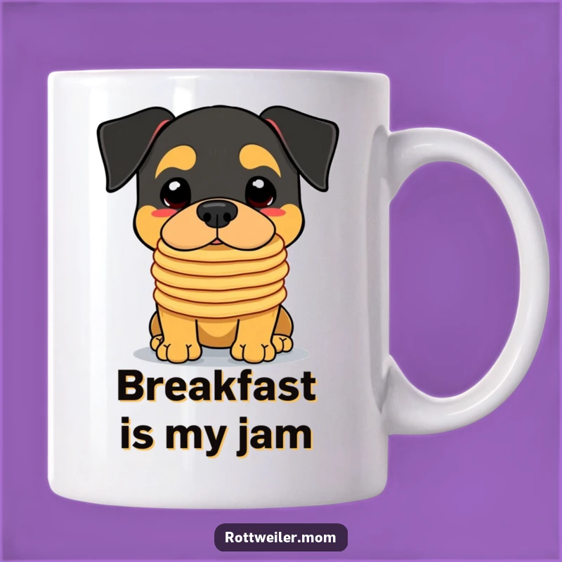 Funny Kawaii Rottweiler Pancake Balancing Act Mug - The Ultimate Hilarious Gift Idea