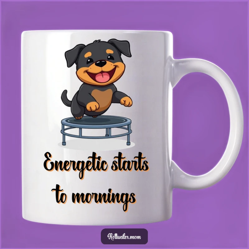 Funny Rottweiler Puppy Trampoline Mug - Hilarious Pet Owner Gift