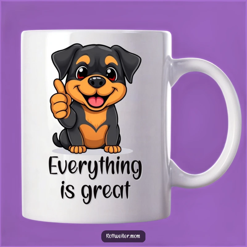 Funny Rottweiler Thumbs Up Mug - Positive Pup Gift for Encouragement