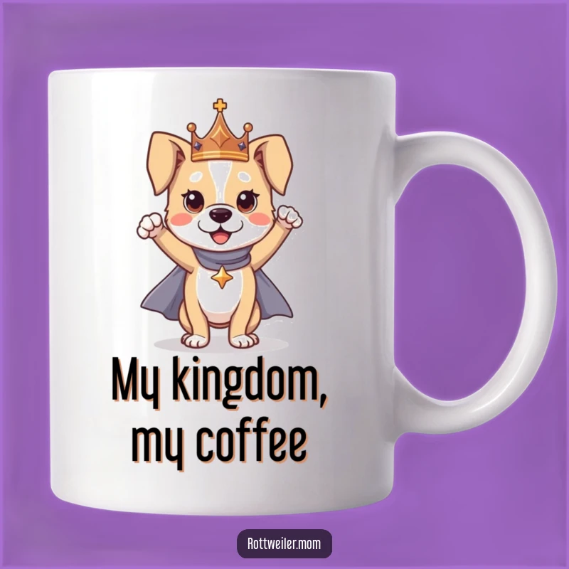 Funny Dog King Mug: Regal Pup Heroic Pose Gift for Dog Royalty