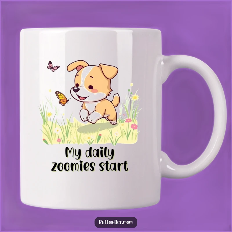 Funny Dog Meadow Chase Mug: A Playful Pup Gift for Dog Lovers