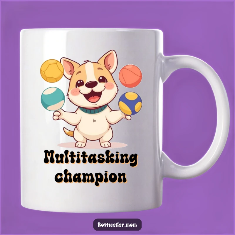 Funny Juggling Dog Mug - Hilarious Gift for Pet Lovers & Performers