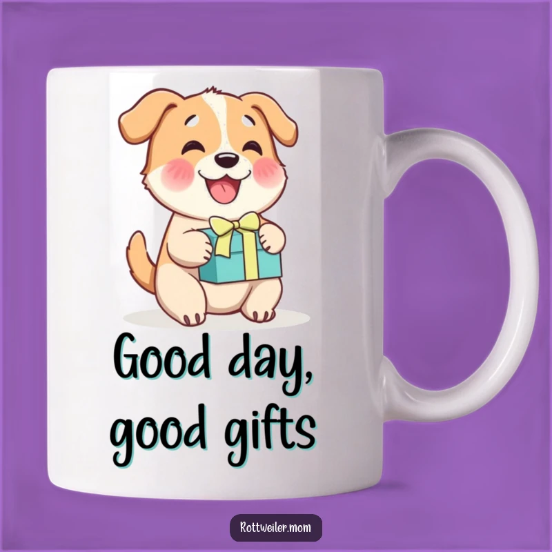 Funny Cheerful Dog Gift Box Mug, Perfect Hilarious Present for Dog Lovers