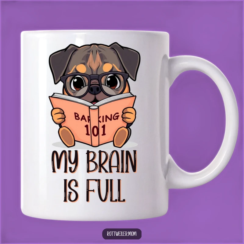 Funny Bookworm Rottweiler Mug: Barking 101 Enthusiast Gift