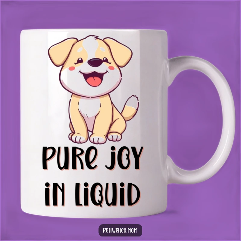 Funny Happy Dog Tail Wagging Mug: Joyful Pup Gift for Dog Enthusiasts