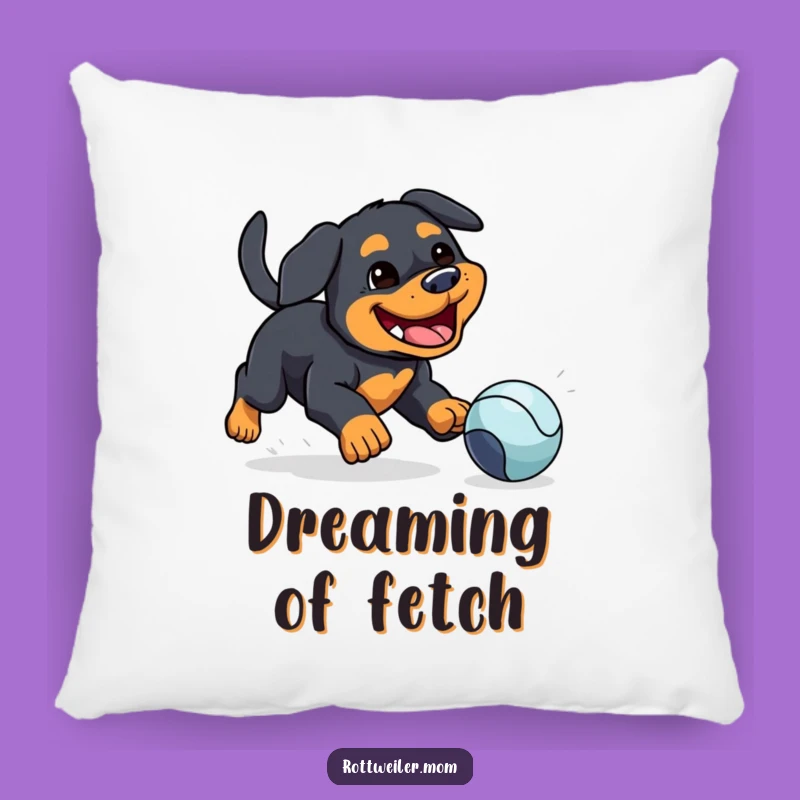 Funny Kawaii Rottweiler Grin Pillow - Comfy & Hilarious Dog Decor