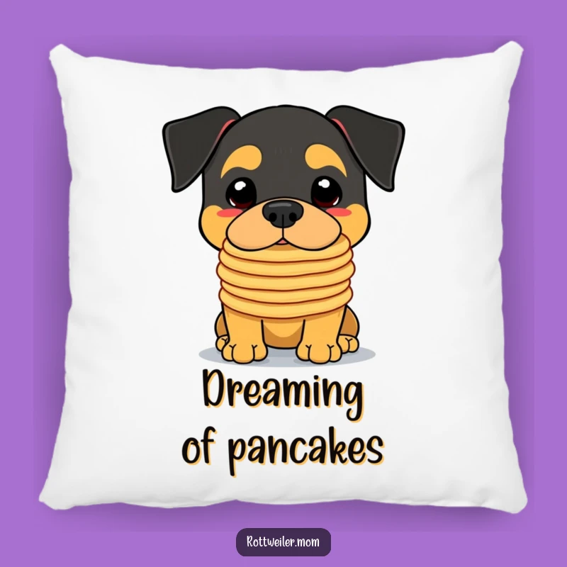 Funny Kawaii Rottweiler Pancake Pillow - Cute & Cozy Hilarious Dog Decor