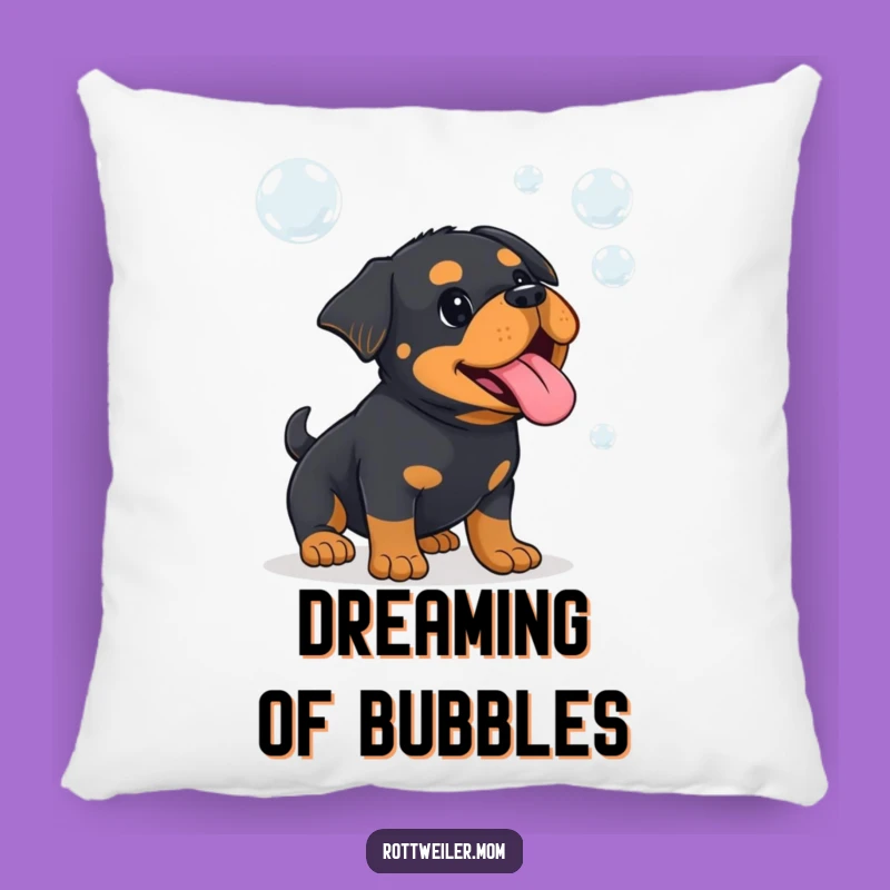 Funny Kawaii Rottweiler Bubble Pillow - Cozy Humorous Dog Accent