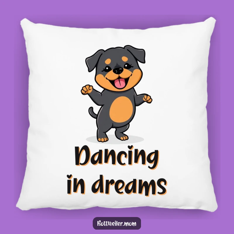Funny Kawaii Rottweiler Dance Pillow: Cozy Fun & Wags, Gift
