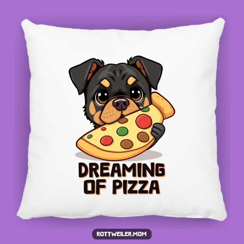 Funny Pizza Rottweiler Pillow: Cozy Canine Pizza Dream Gift