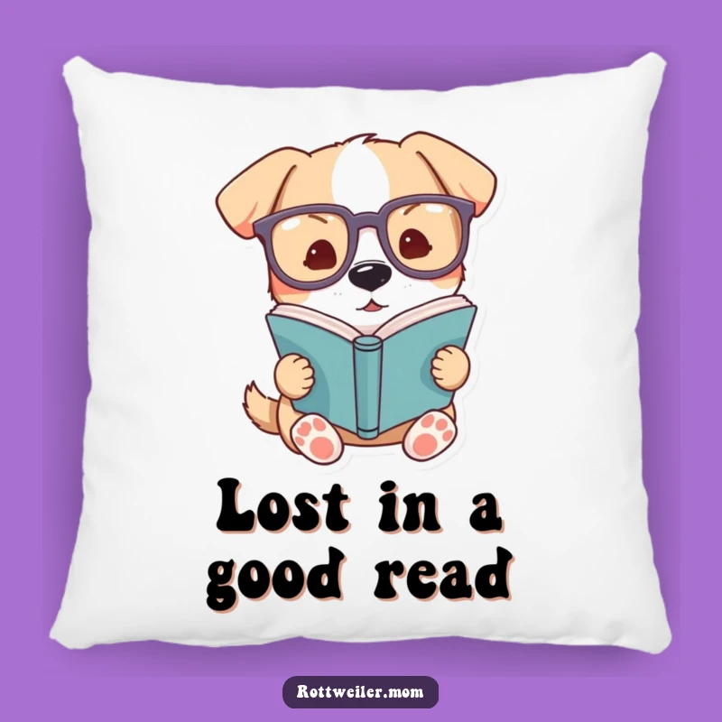 Funny Dog Glasses Book Pillow: Cozy Comfort for the Literary Pup Lover
