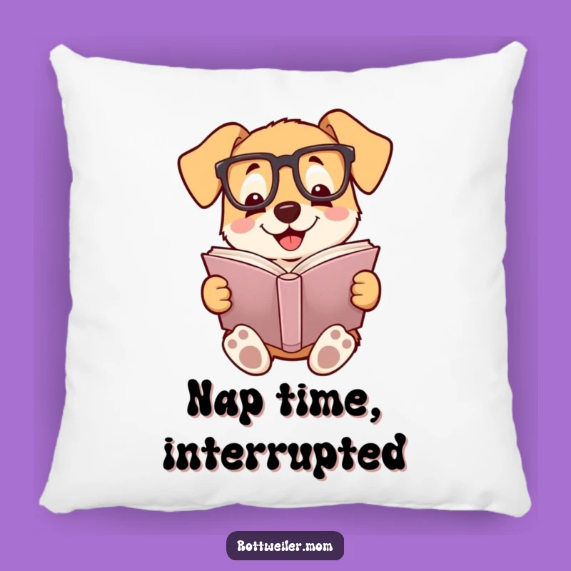 Funny Reading Dog Pillow - Comfy & Cute Accent for Book Lover's Nook