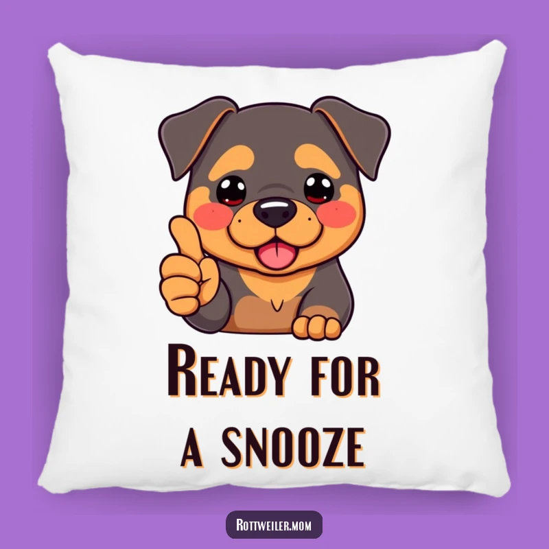 Funny Kawaii Rottweiler Thumbs Up Pillow - Cozy Humorous Dog Accent