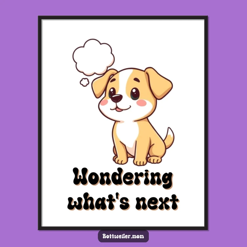 Funny Dog Thought Bubble Digital Art: Instant Mysterious Decor