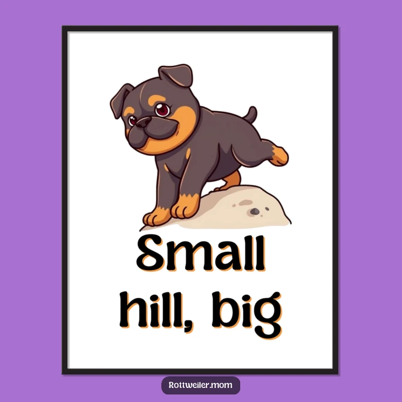 Funny Kawaii Rottweiler Climbing Digital Print - Inspiring & Hilarious Art