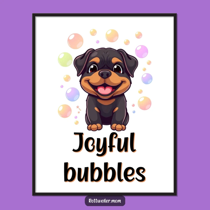 Funny Rottweiler Bubble Digital Art: Instant Cheerful Decor, Gift