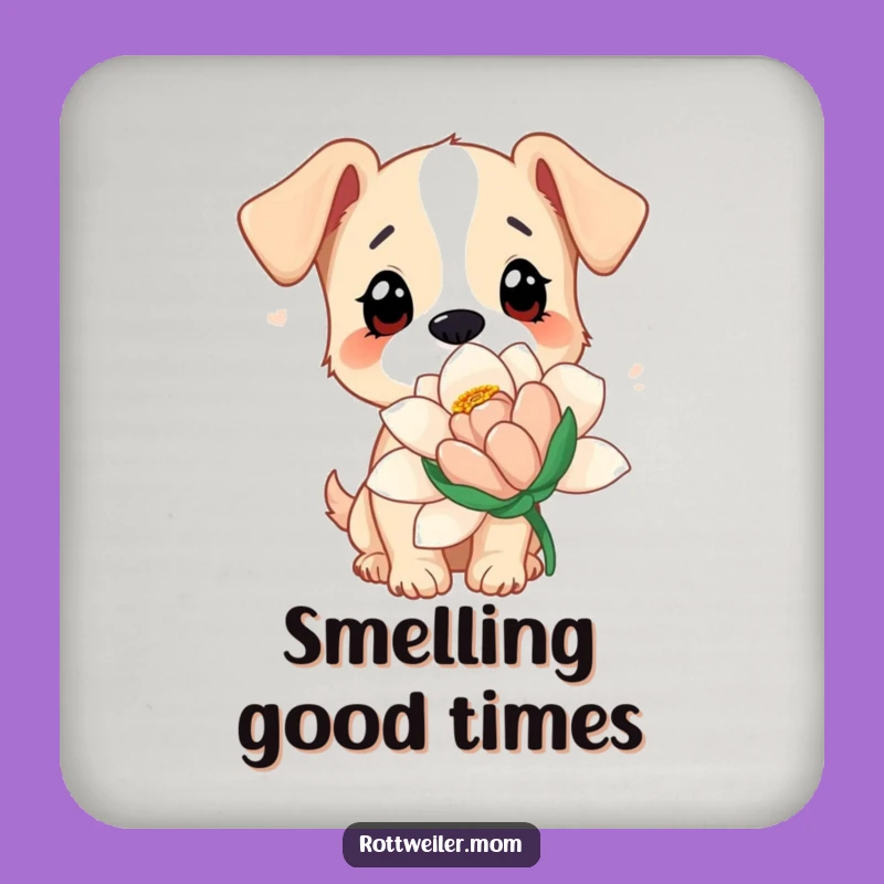 Funny Dog Flower Coaster: Protect Surfaces with Curious Pup Art