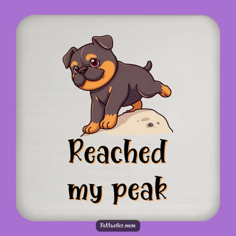 Funny Kawaii Rottweiler Climbing Coaster - Hilarious Dog Protection for Drinks