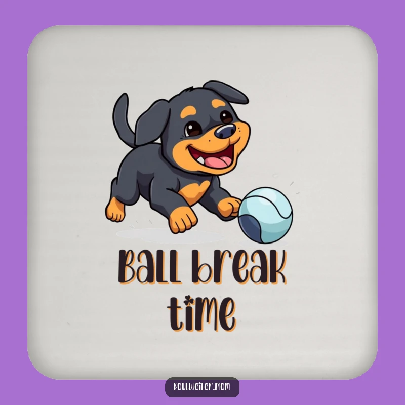 Funny Kawaii Rottweiler Coasters - Hilarious Dog Gift Set for Drinks