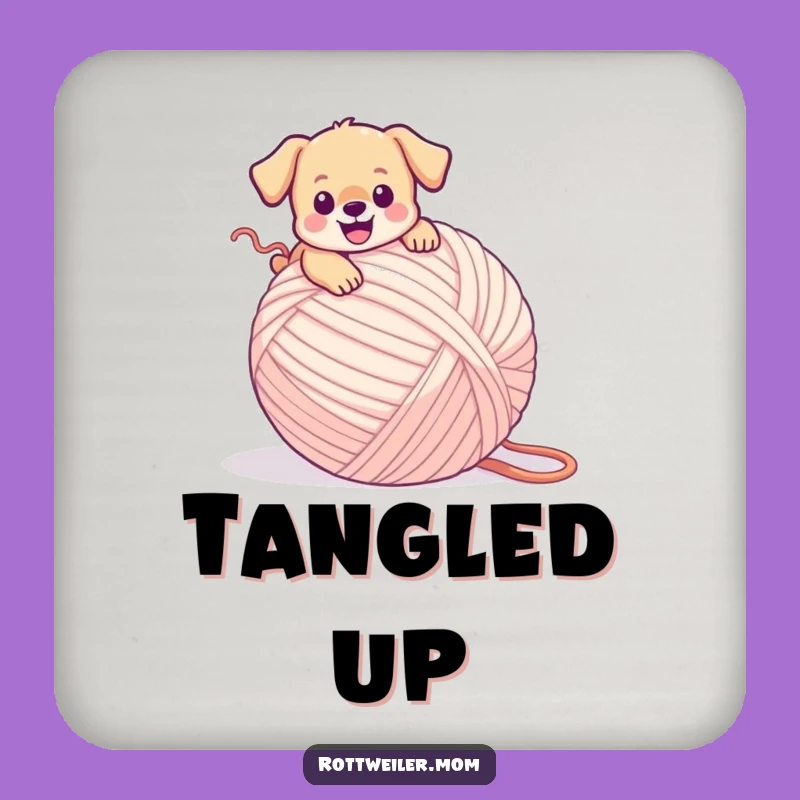 Funny Puppy Yarn Ball Coasters: Protect Surfaces with Cute Chaos