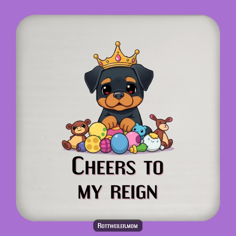 Funny Rottweiler King Coaster - Royal Dog Protection for Drinks, Funny Gift