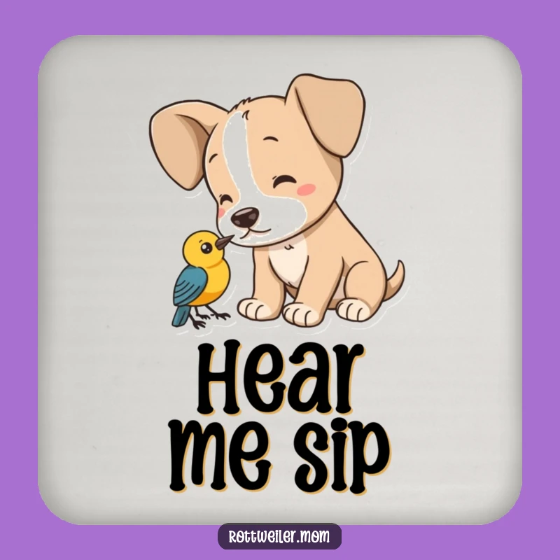 Funny Puppy Big Ears Bird Coasters: Protect Surfaces with Adorable Art