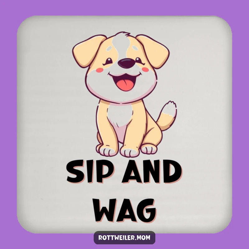 Funny Happy Dog Tail Wagging Coasters: Protect Surfaces with Joyful Pups