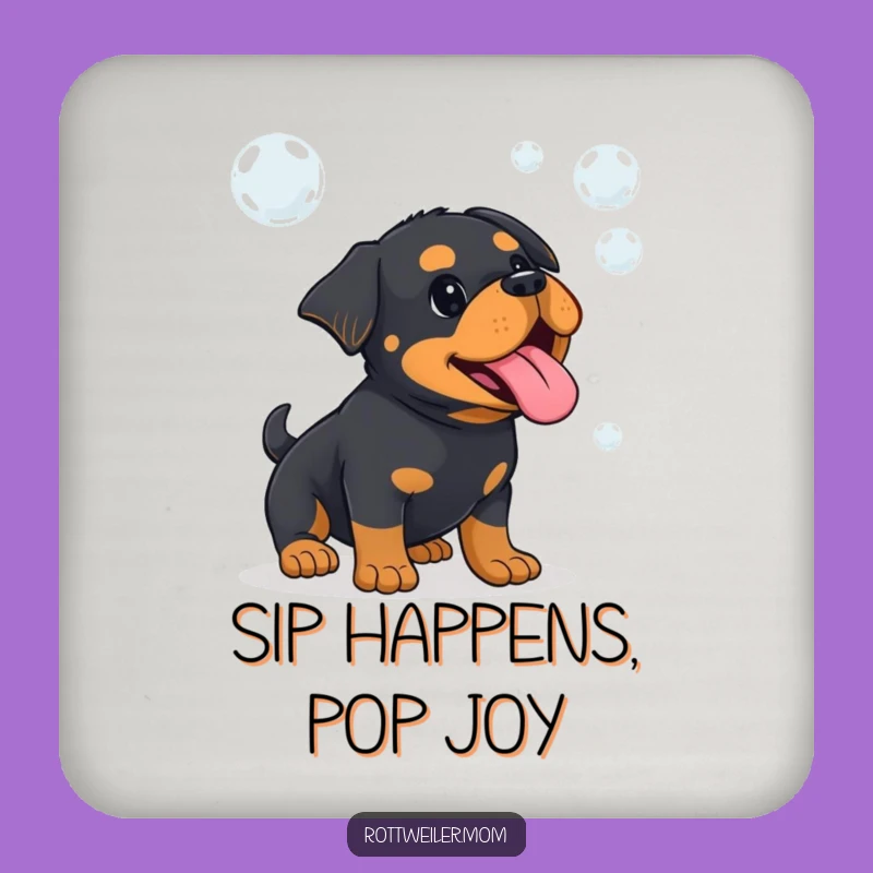 Funny Kawaii Rottweiler Bubble Coaster - Humorous Dog Table Protector